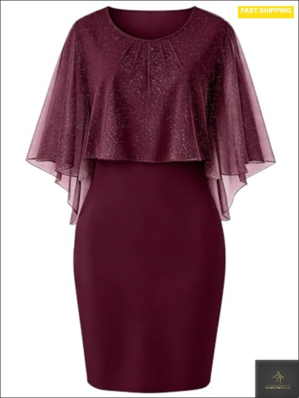 Elegant Mesh Overlay Wedding Guest Dress Loose Fit Knee Length with Pockets
